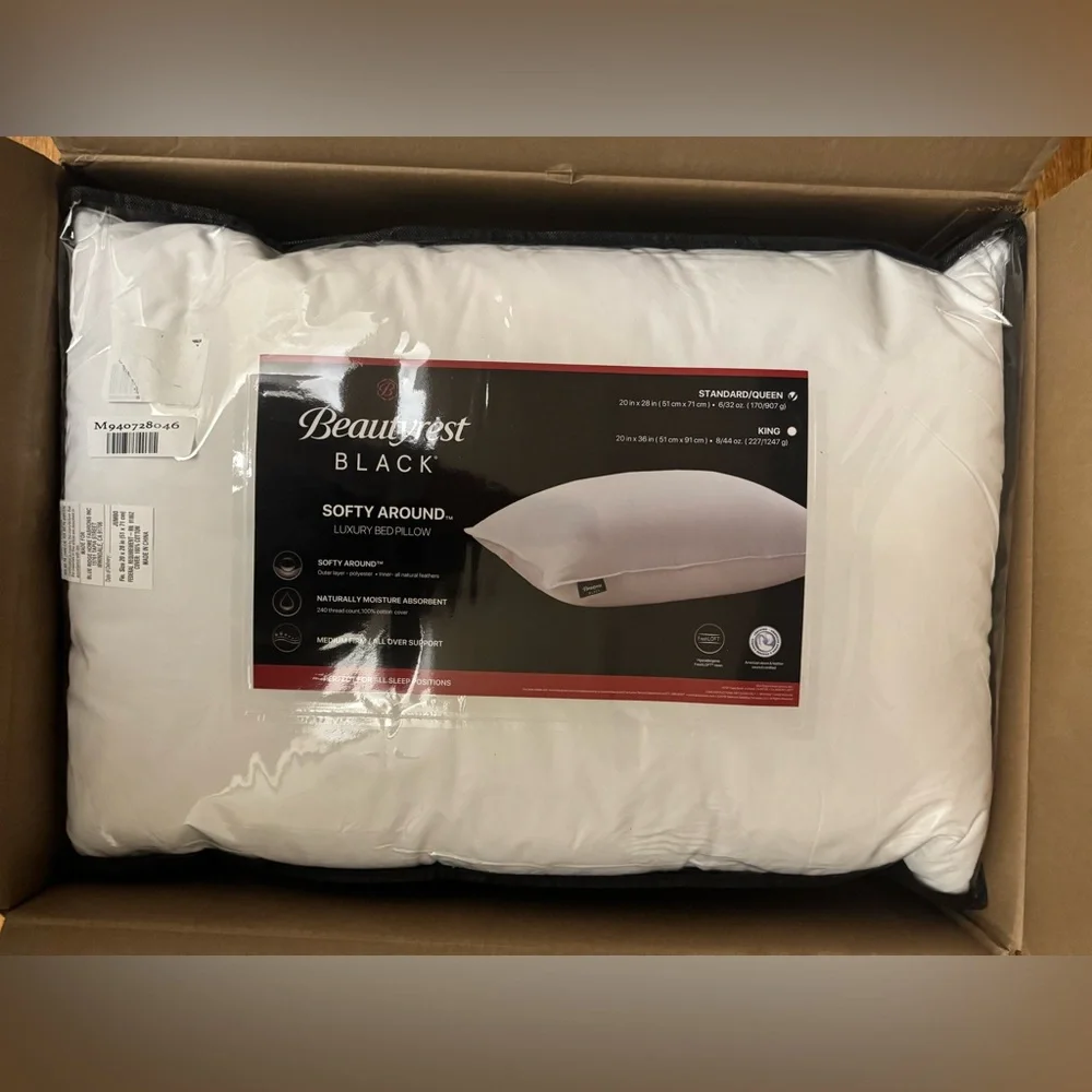🎉LAST PIECE🎉2PC BEAUTYREST BLACK Luxurious Down‎ And Feather Blend Pillow
